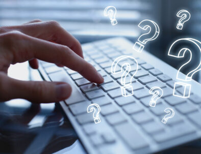 ask question online, FAQ concept, what where when how and why, search information on internet